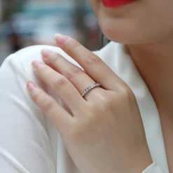 Alternative view of Moissanite Square-Set Eternity Ring