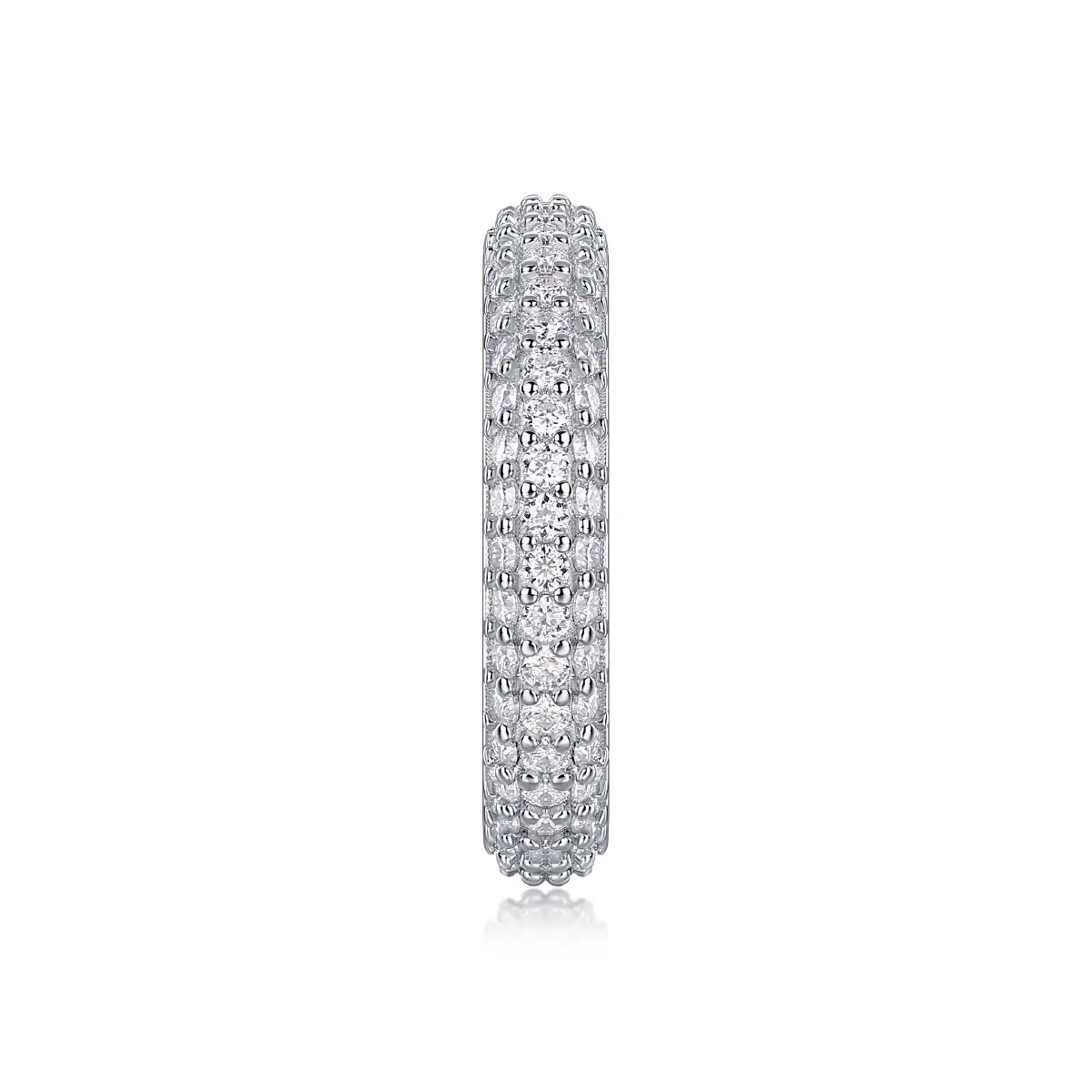 3.5mm Pave Three Row Eternity Ring - Image 7