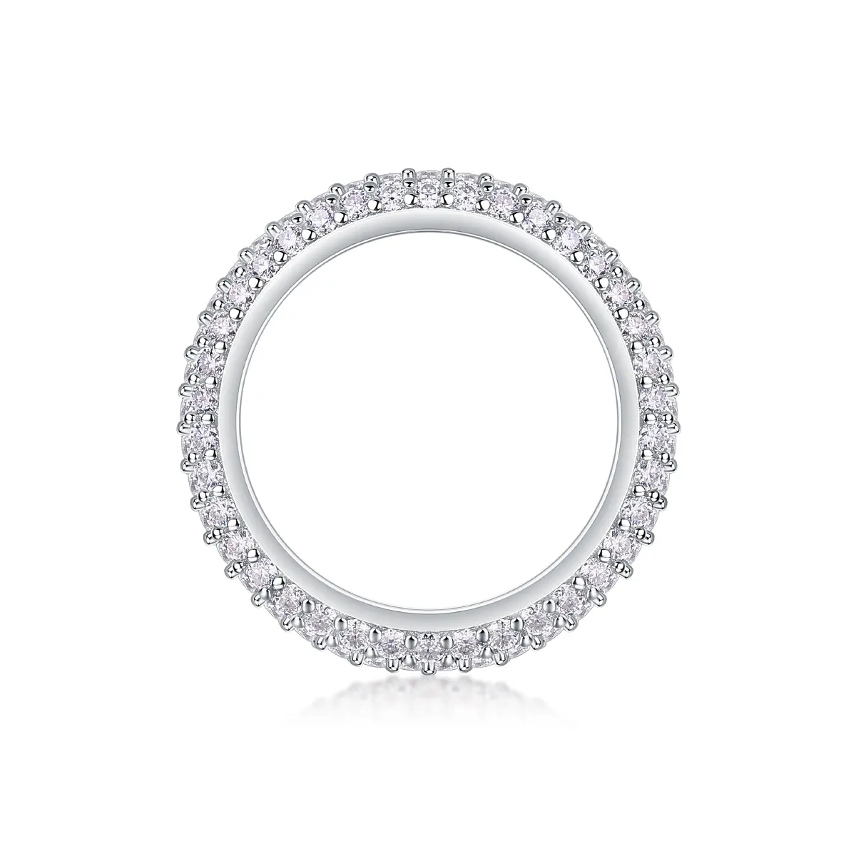 3.5mm Pave Three Row Eternity Ring - Image 6