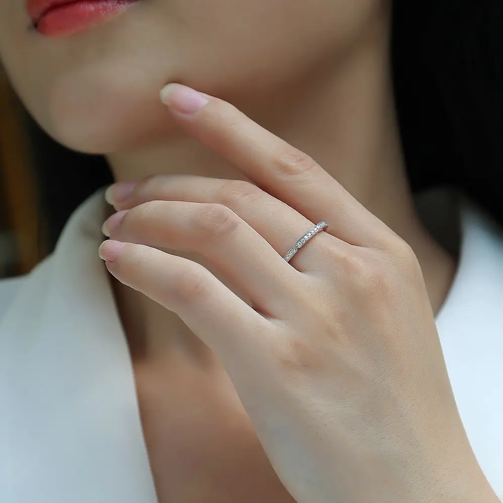 Trinity Spark Half Eternity Ring - Image 4