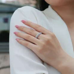 Alternative view of Bold Triple Row Raised Eternity Ring