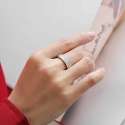 Alternative view of 6mm 2 Row Moissanite Eternity Ring