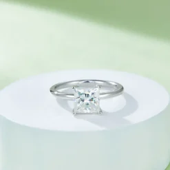 Alternative view of 2ct Princess Cut Moissanite Solitaire Ring