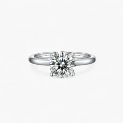 2ct Round Cut Moissanite Solitaire Ring