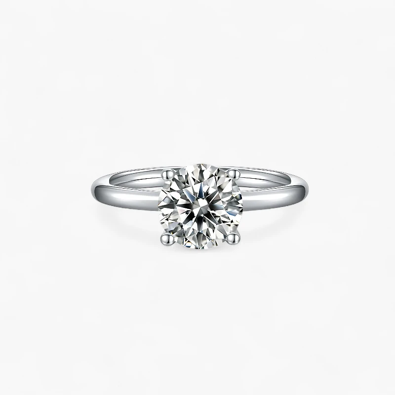 2ct Round Cut Moissanite Solitaire Ring