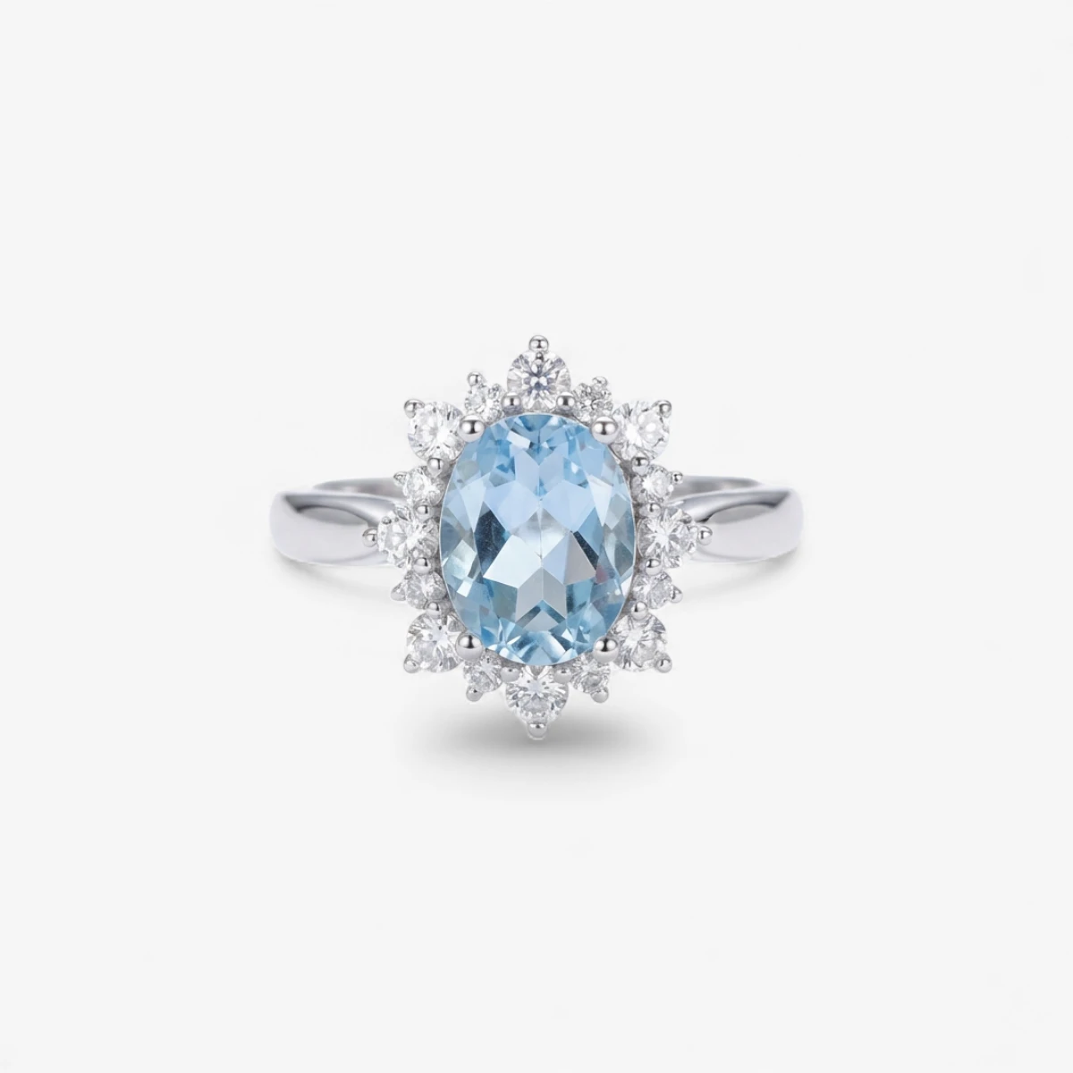 Topaz Halo Ring