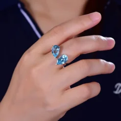 Alternative view of Topaz Bypass Ring