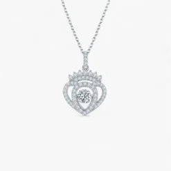 Heart of the Crown Moissanite Necklace