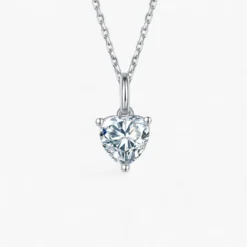 1ct/2ct Heart Solitaire Necklace