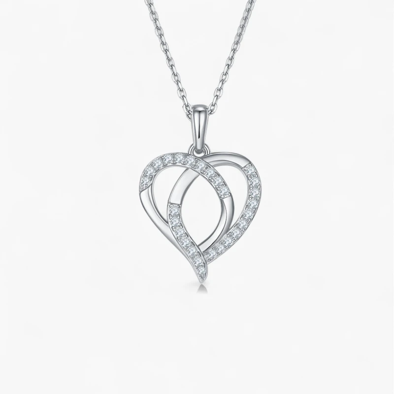 Intertwined Hearts Moissanite Necklace