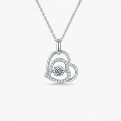 0.5ct Heart Concentric Moissanite Necklace