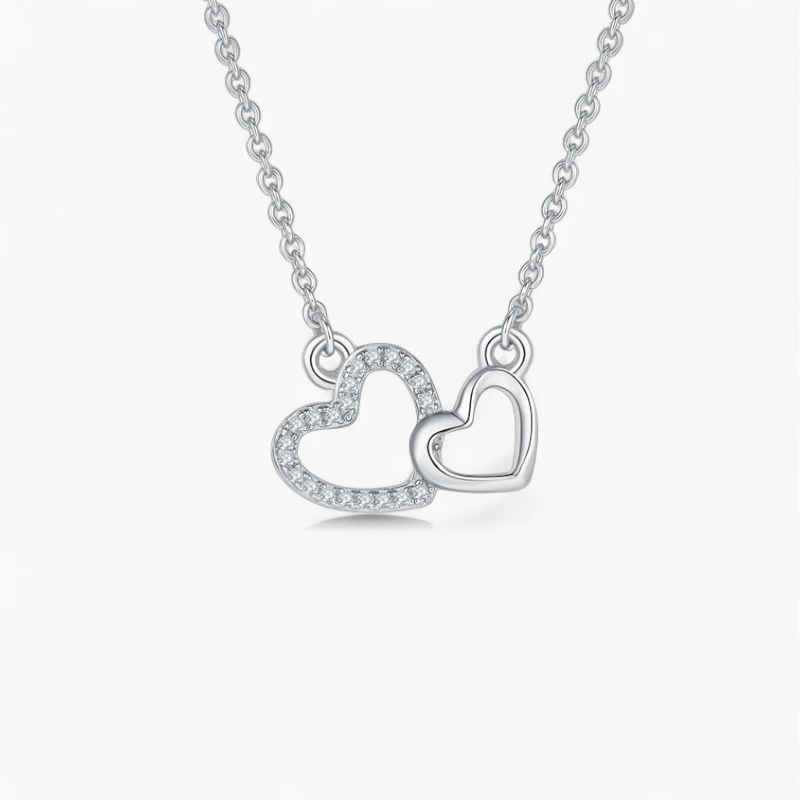 Heart to Heart Moissanite Necklace