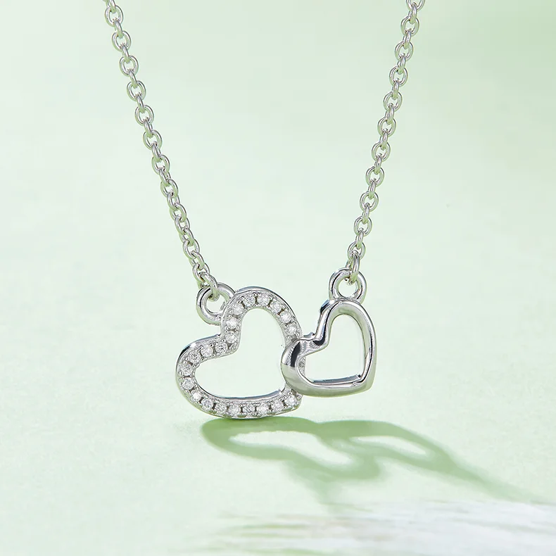 Heart to Heart Moissanite Necklace - Image 3