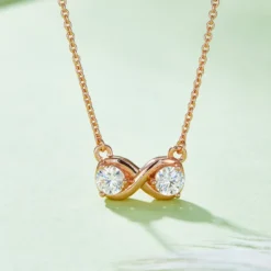 Alternative view of Moissanite Infinite Twinkle Necklace
