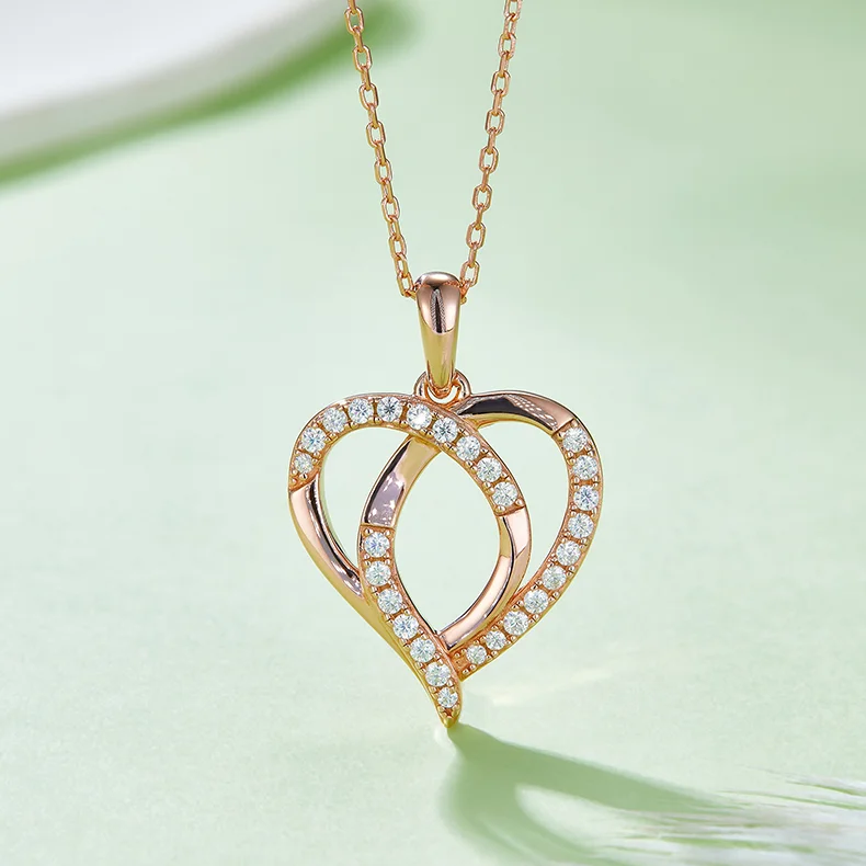 Intertwined Hearts Moissanite Necklace - Image 4