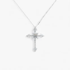Moissanite Arrowhead Cross Necklace