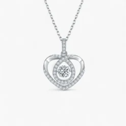0.5ct Moissanite Beating Heart Necklace