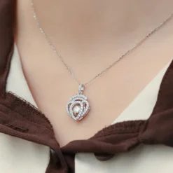 Alternative view of Heart of the Crown Moissanite Necklace