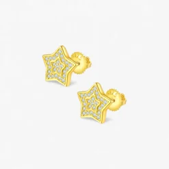 Alternative view of Moissanite Star Hip Hop Earrings
