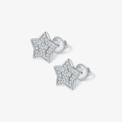 Moissanite Star Hip Hop Earrings