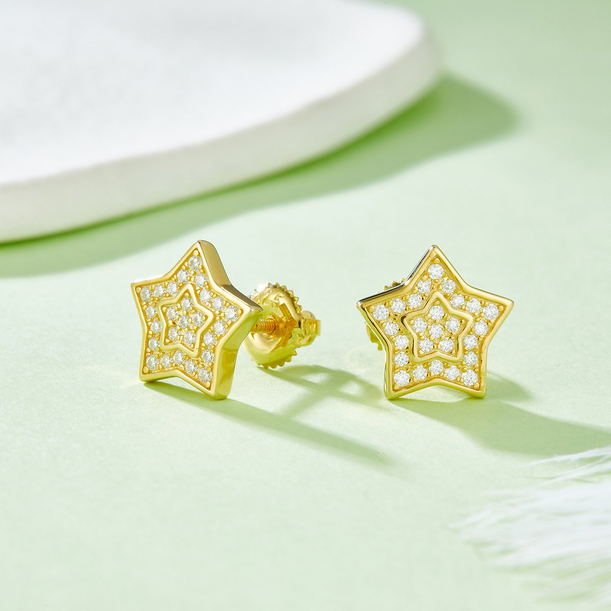 Moissanite Star Hip Hop Earrings - Image 3
