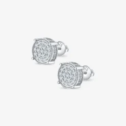 Moissanite 4-Prong Screw Hip-Hop Stud Earrings