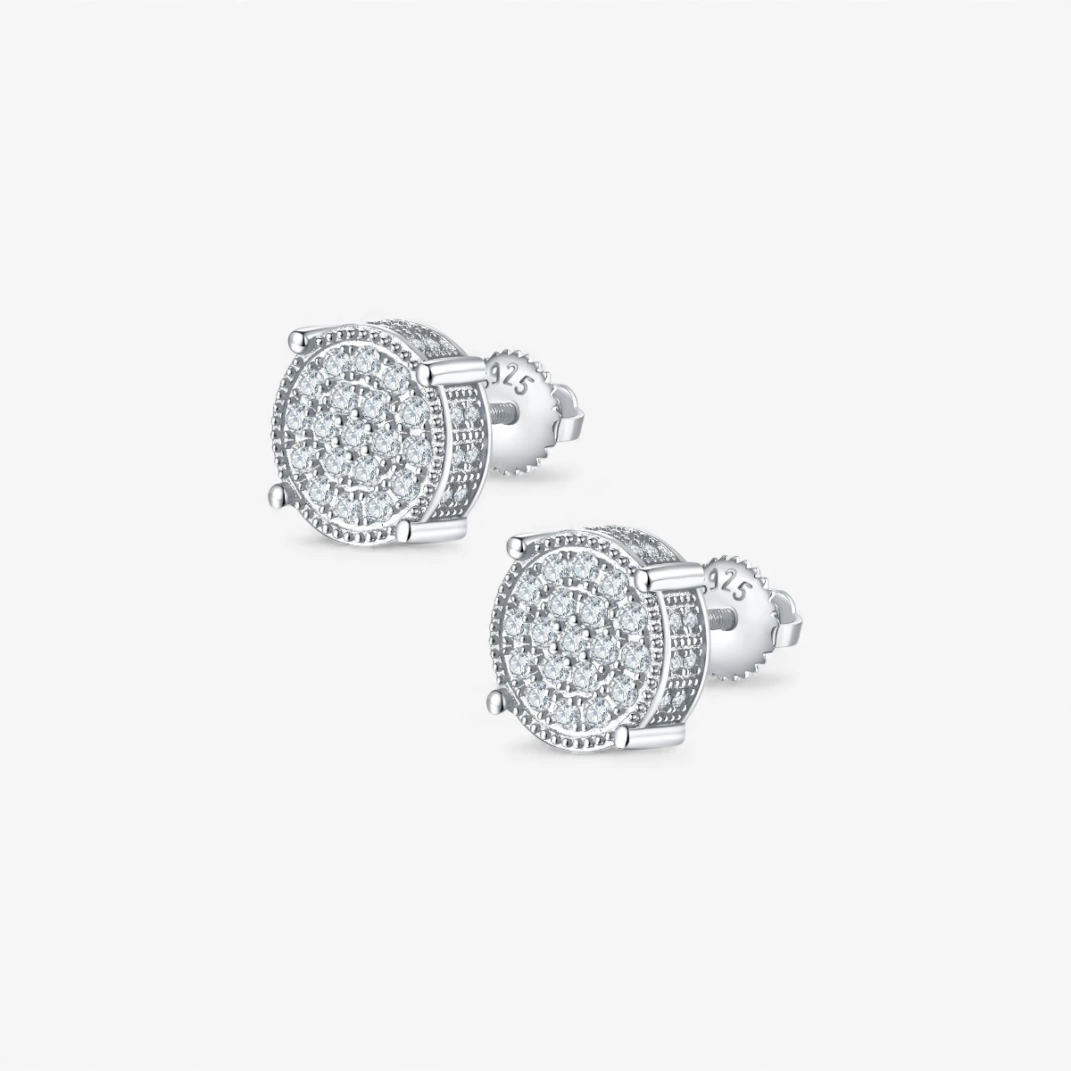 Moissanite 4-Prong Screw Hip-Hop Stud Earrings