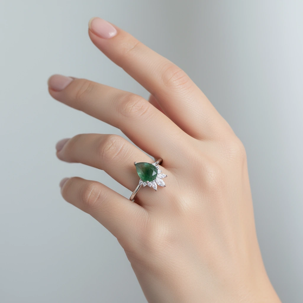 Pear Moss Agate Ring - Image 2