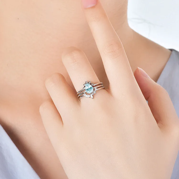 Pear Cut Topaz Stackable Ring - Image 2