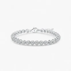 Round Cluster Tennis Bracelet