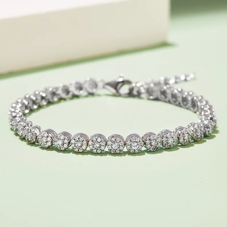 Round Cluster Tennis Bracelet - Image 4