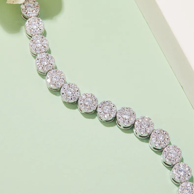 Round Cluster Tennis Bracelet - Image 2