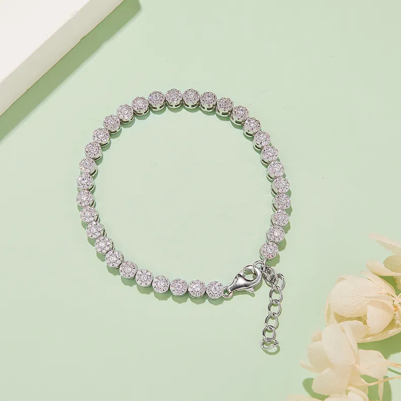 Round Cluster Tennis Bracelet - Image 3
