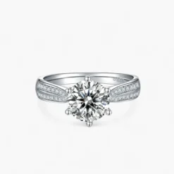 1ct|2ct| 3ct Moissanite Double Row Side Stone Ring