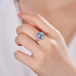 Alternative view of 3.3ct Topaz Side Stone Ring