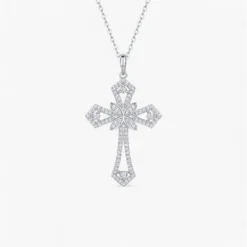 Moissanite Latin Cross Necklace