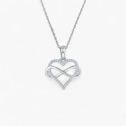Infinity Symbol & Heart Moissanite Necklace
