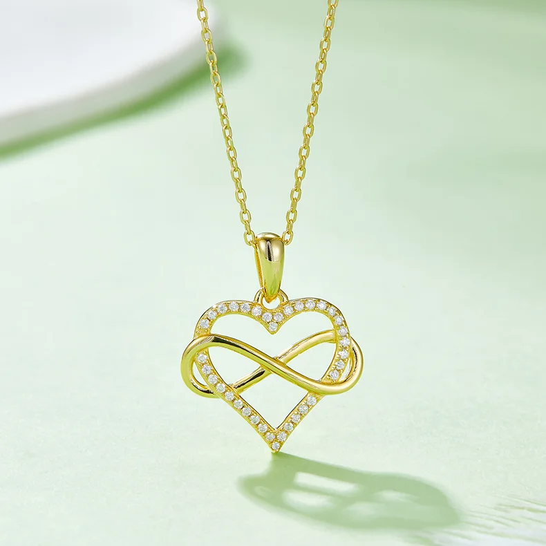 Infinity Symbol & Heart Moissanite Necklace - Image 3
