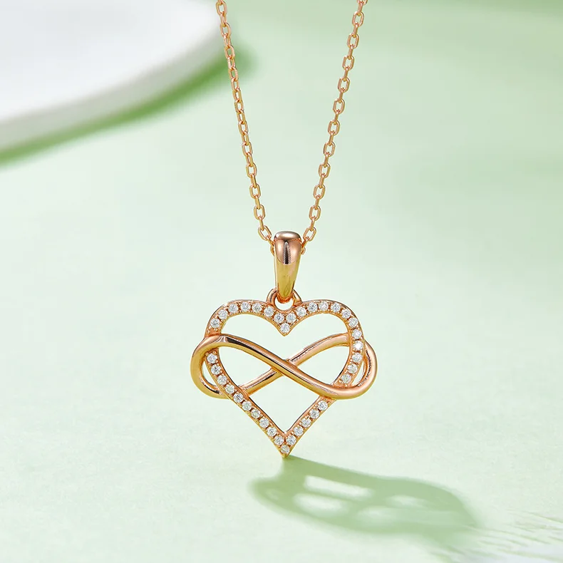 Infinity Symbol & Heart Moissanite Necklace - Image 4