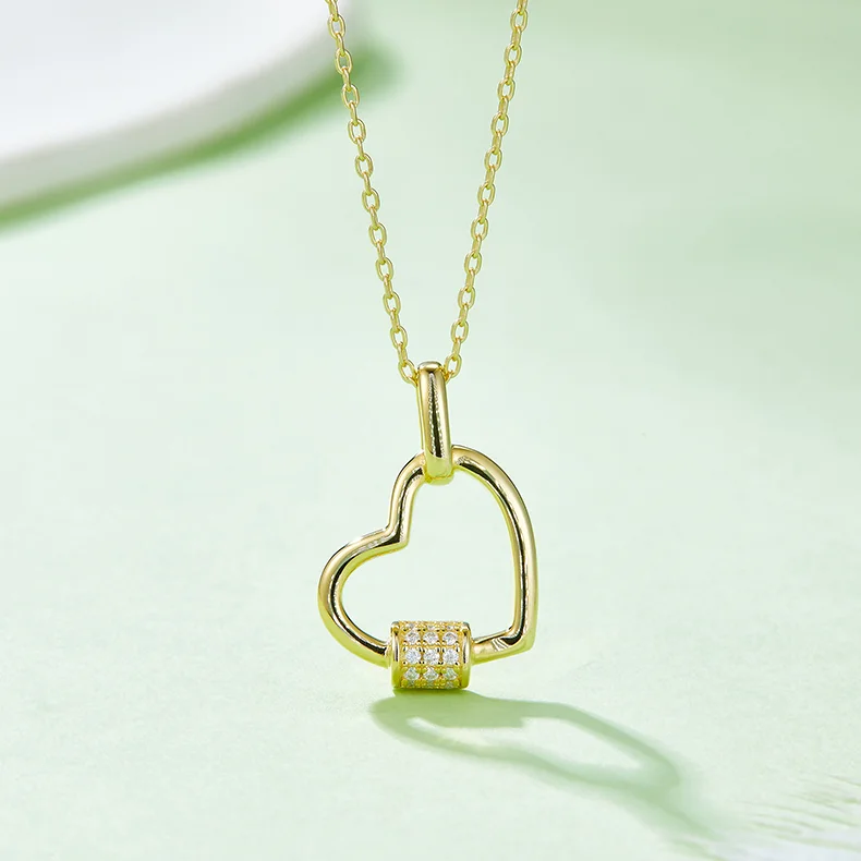 Heart Lock Moissanite Necklace - Image 3