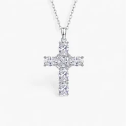 Mix Moissanite Cross Necklace