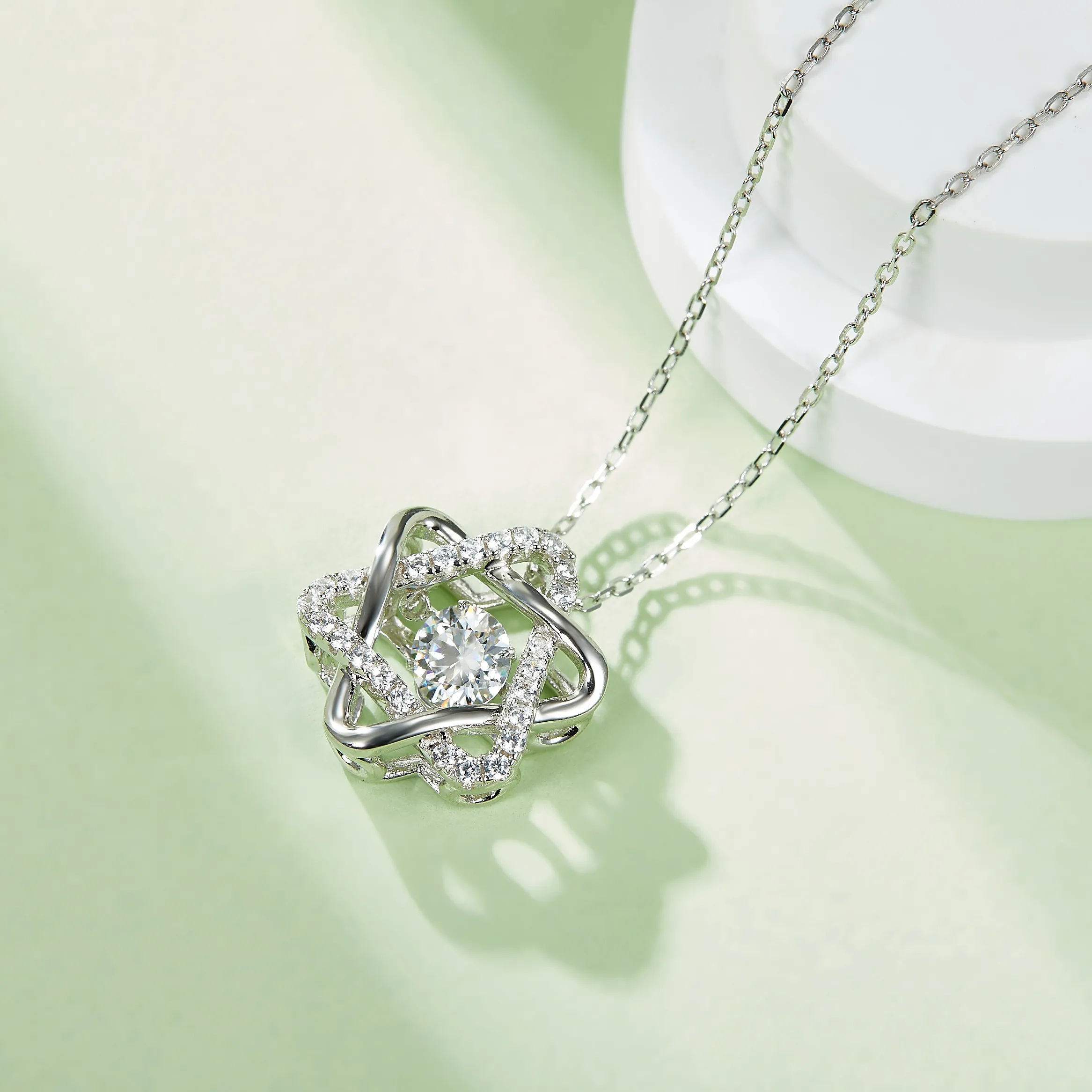 Moissanite Knot of Love Necklace - Image 3