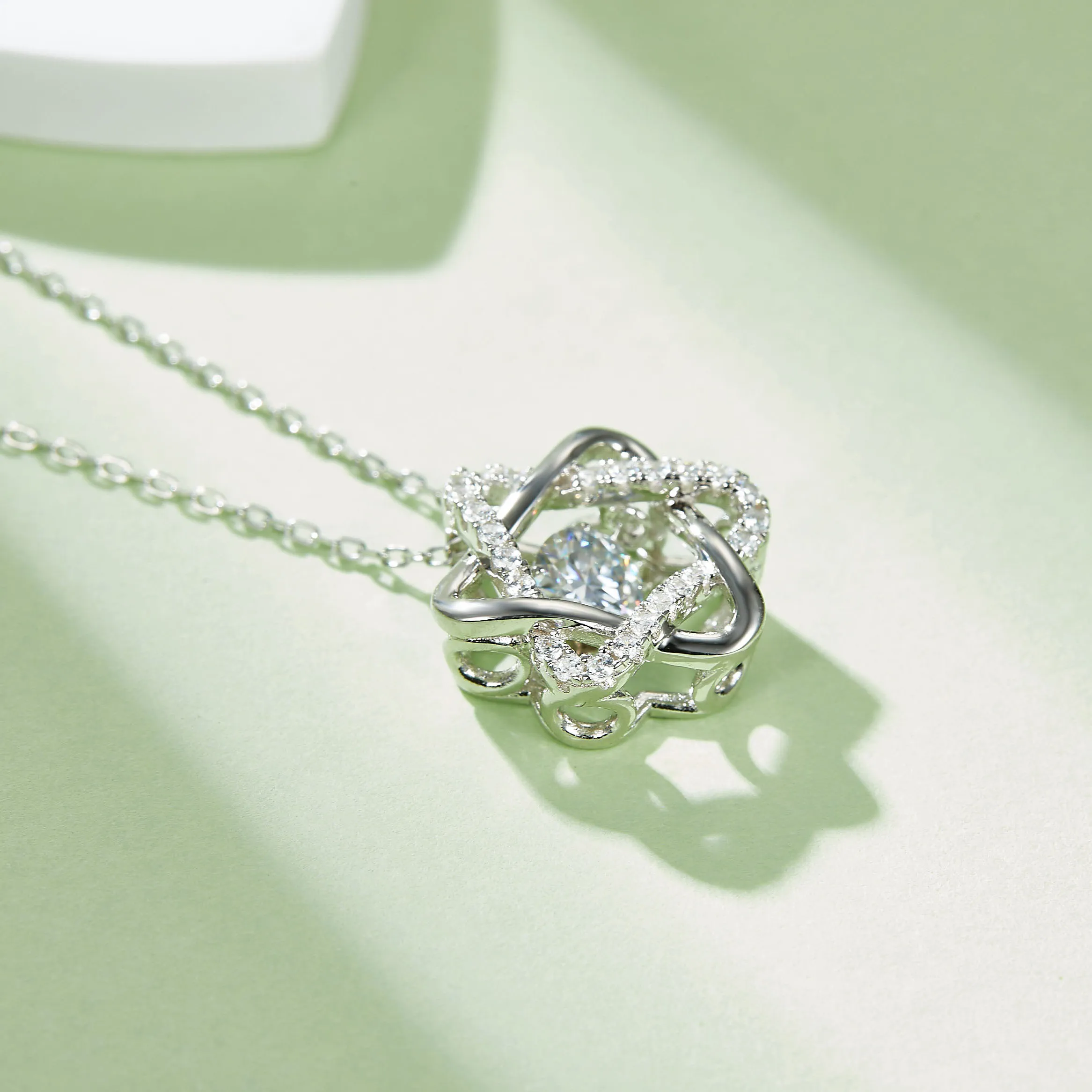 Moissanite Knot of Love Necklace - Image 4