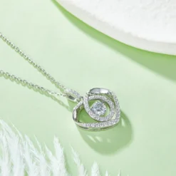 Alternative view of 0.5ct Moissanite Beating Heart Necklace