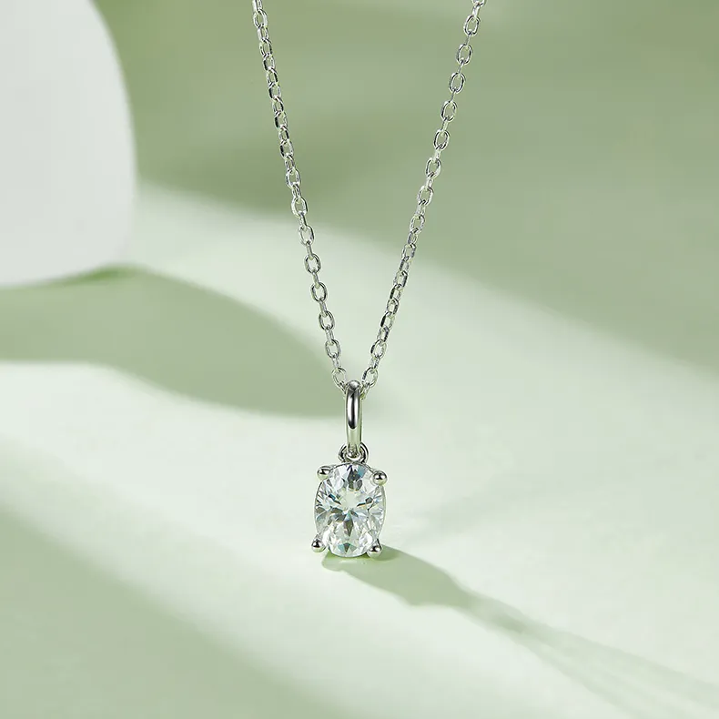 1ct/2ct Oval Moissanite Necklace - Image 2