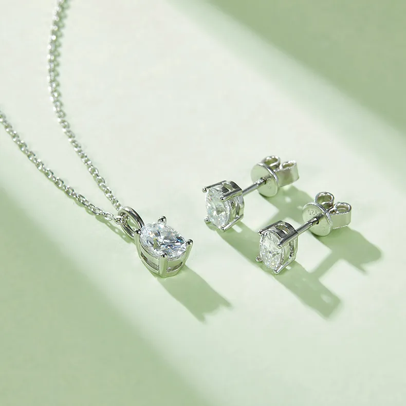 1ct/2ct Oval Moissanite Necklace - Image 4