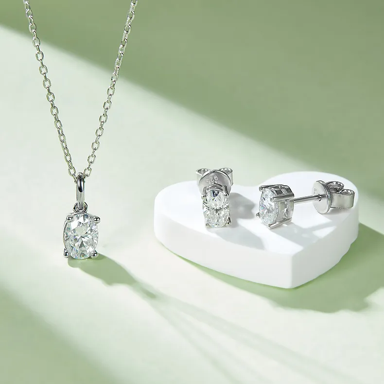 1ct/2ct Oval Moissanite Necklace - Image 3