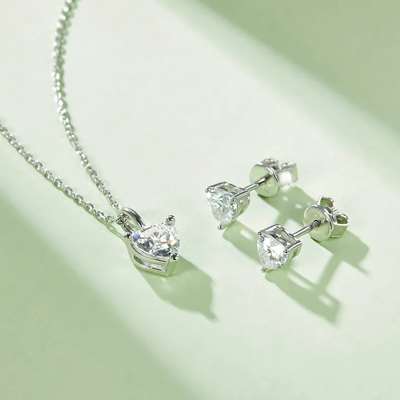 1ct/2ct Heart Solitaire Necklace - Image 3