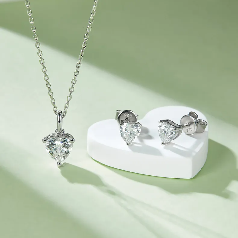 1ct/2ct Heart Solitaire Necklace - Image 4