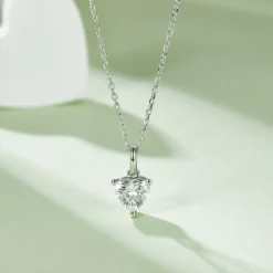 Alternative view of 1ct/2ct Heart Solitaire Necklace